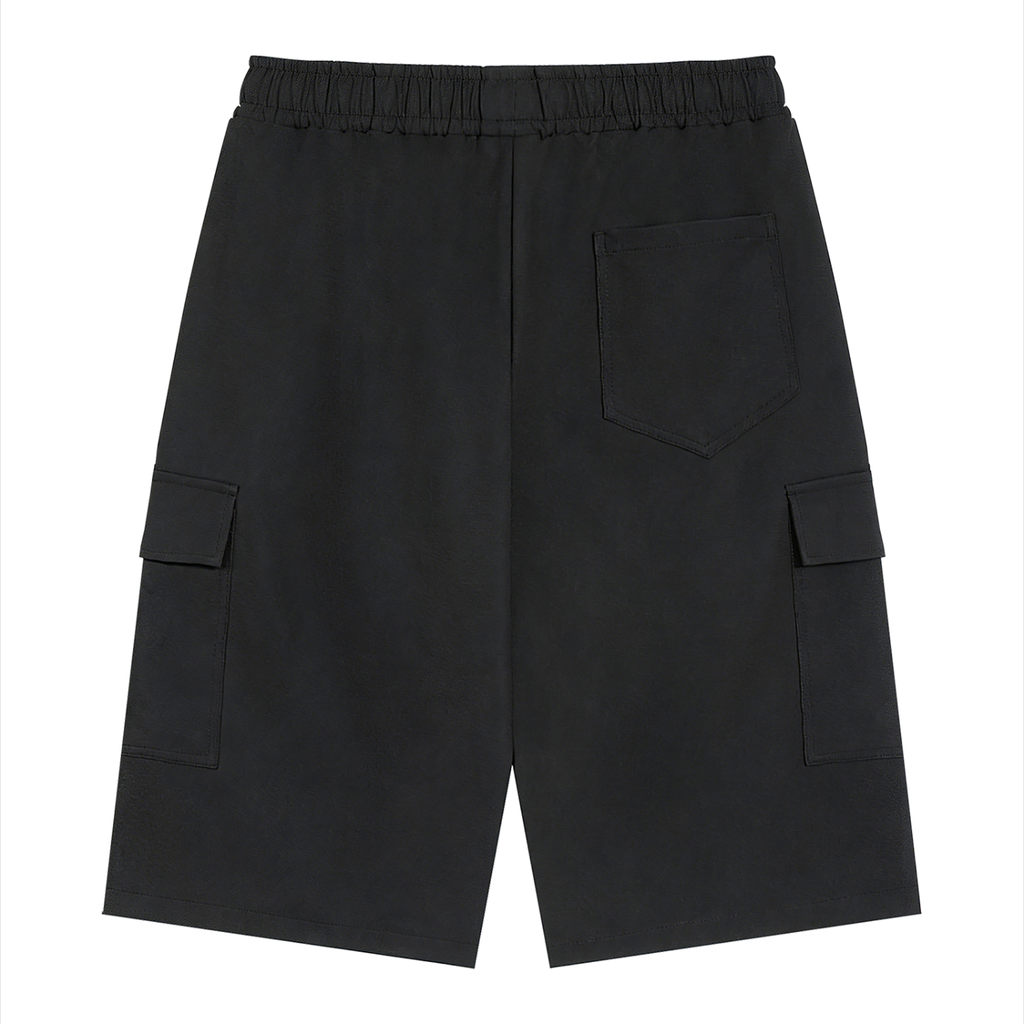 ELavelle Unisex Drawstring Cargo Shorts Red Logo