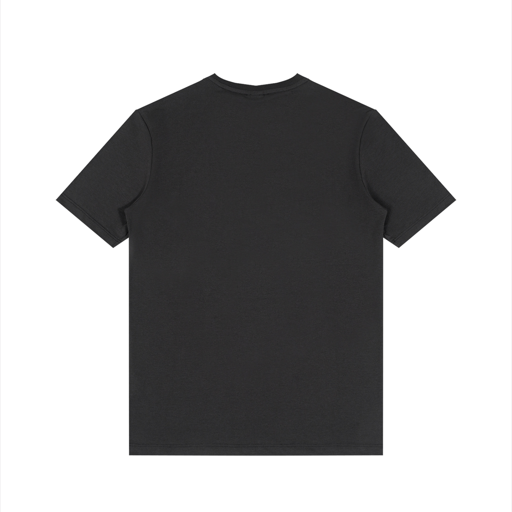 Men's Solid V-Neck T-Shirt Black & Gold Logo