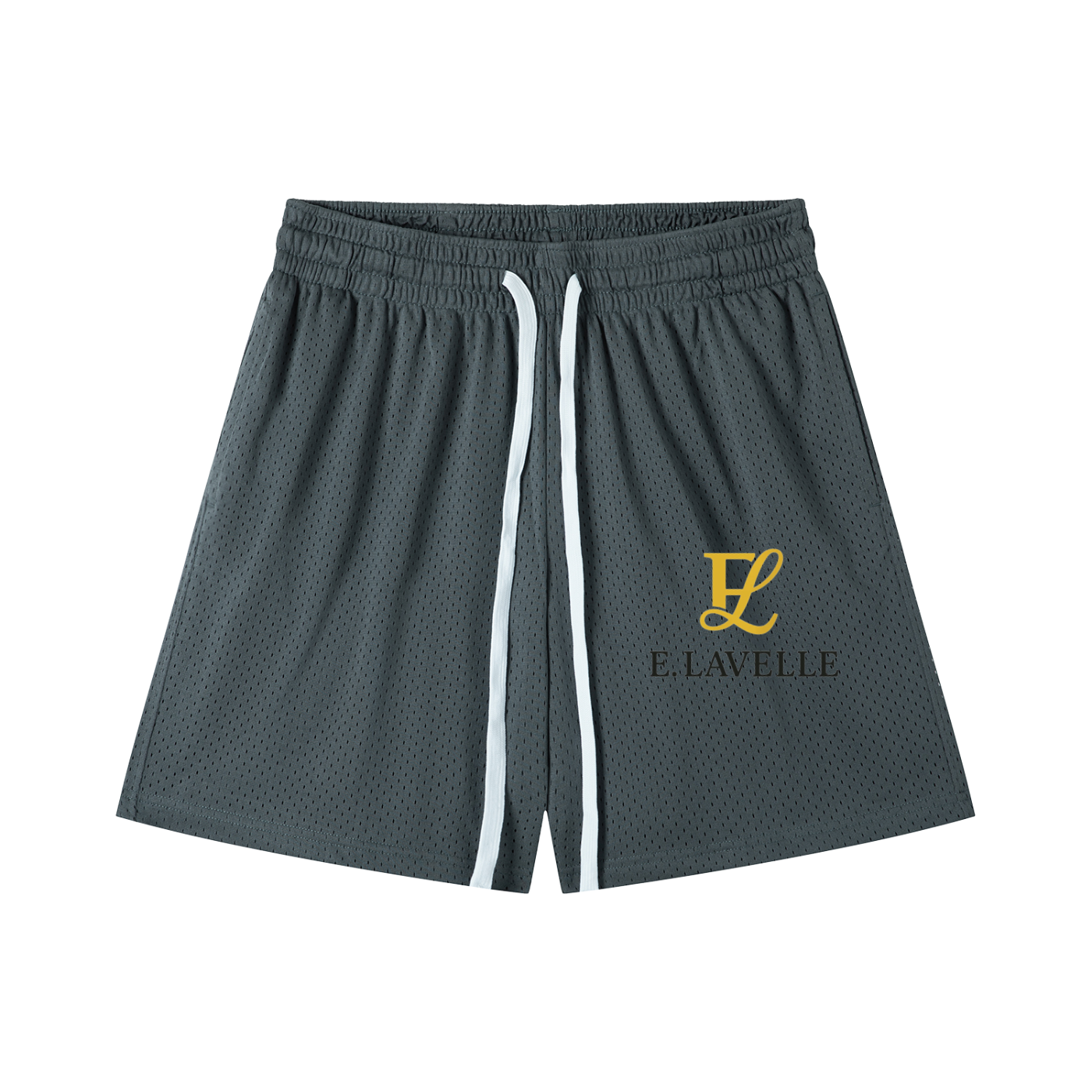 Mesh Drawstring Shorts Gold Logo