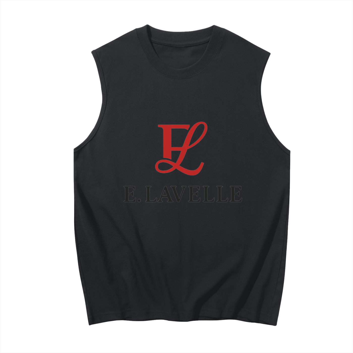 Men's Sleeveless Cotton Tank Top Red Logo