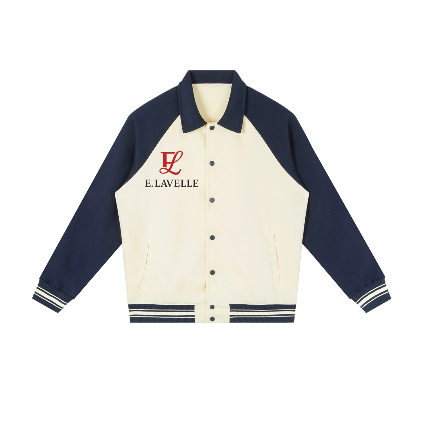 Contrast Raglan Sleeve Baseball Jacket Red Logo