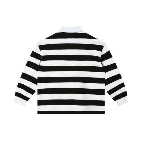 Color Block Stripe Polo Shirt Gold Loo