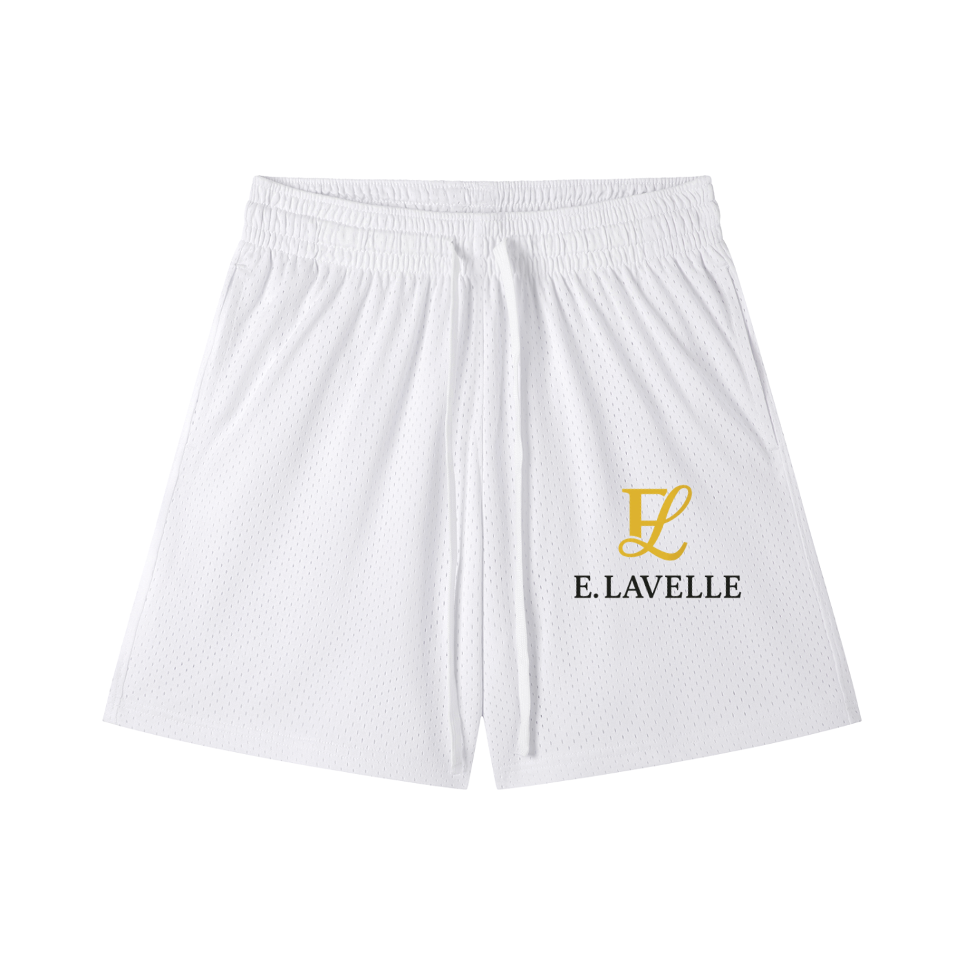 Mesh Drawstring Shorts Gold Logo