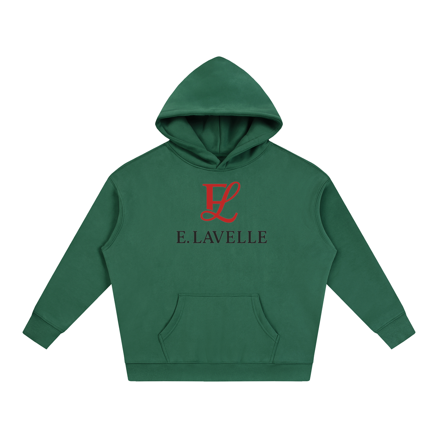 Oversize Fleeced Hoodie Red Logo