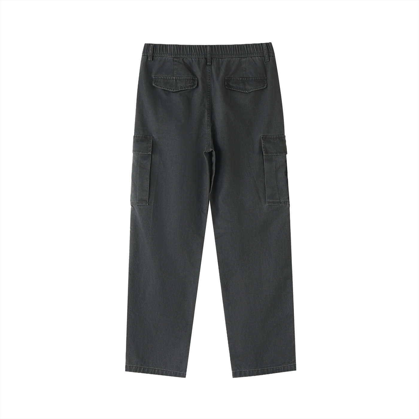 ELavelle Cotton Elastic-Waist Cargo Pants Black & Gold logo