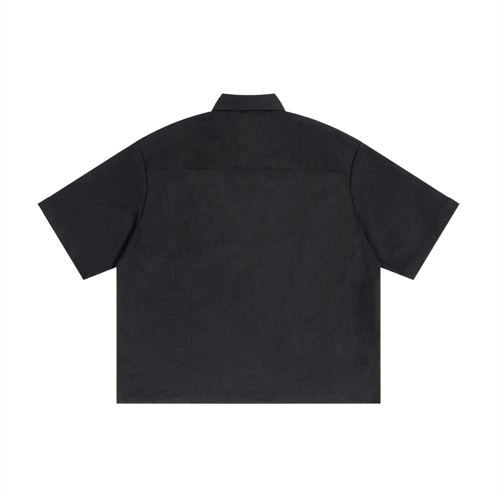 Unisex Boxy Heavyweight Short Sleeve Shirt Gold Logo