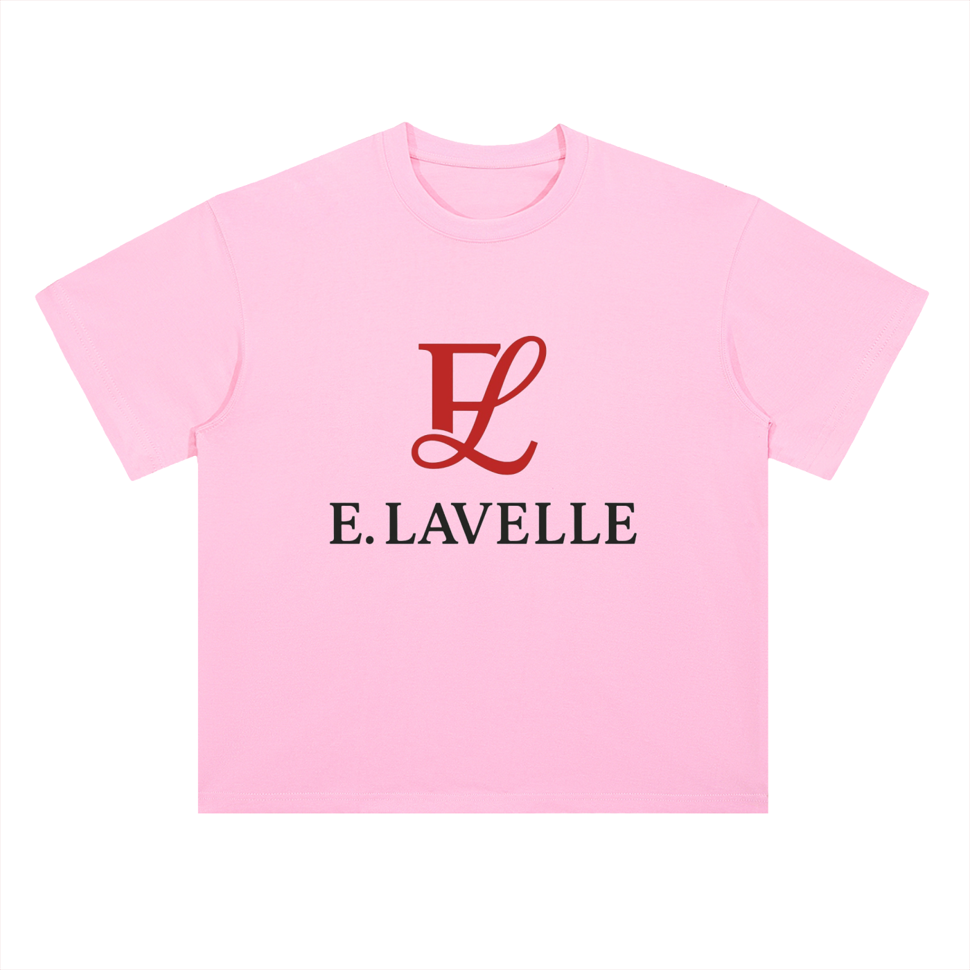 Heavyweight Drop Shoulder Cotton T-Shirt Red Logo