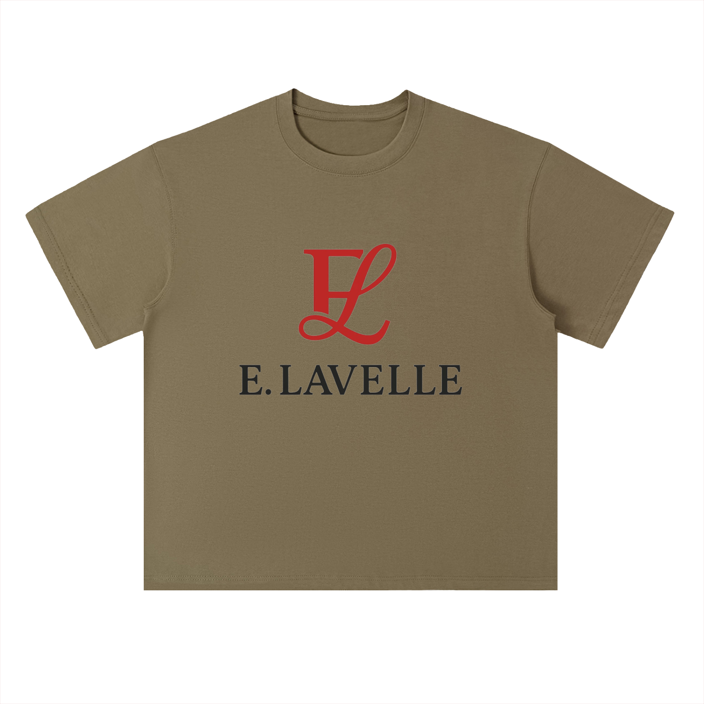 Heavyweight Drop Shoulder Cotton T-Shirt Red Logo