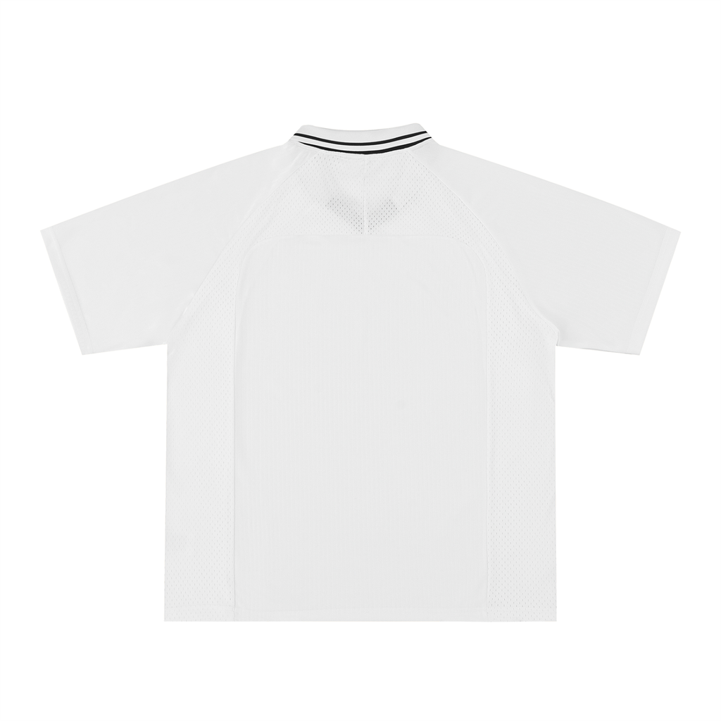 Striped V-Neck Soccer Jersey Black & Gold Logo