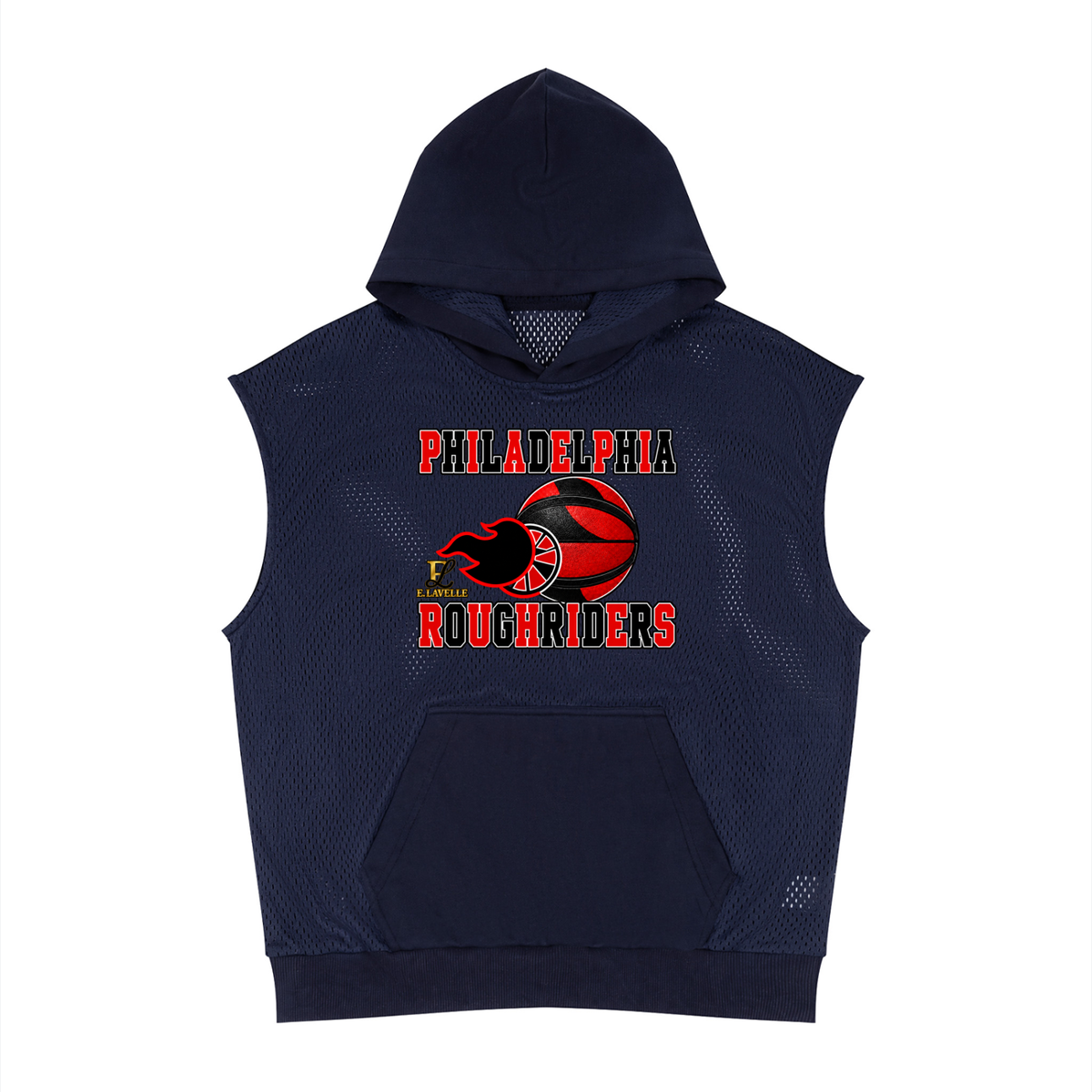Philadelphia RoughRiders Unisex Panel Mesh Sleeveless Hoodie