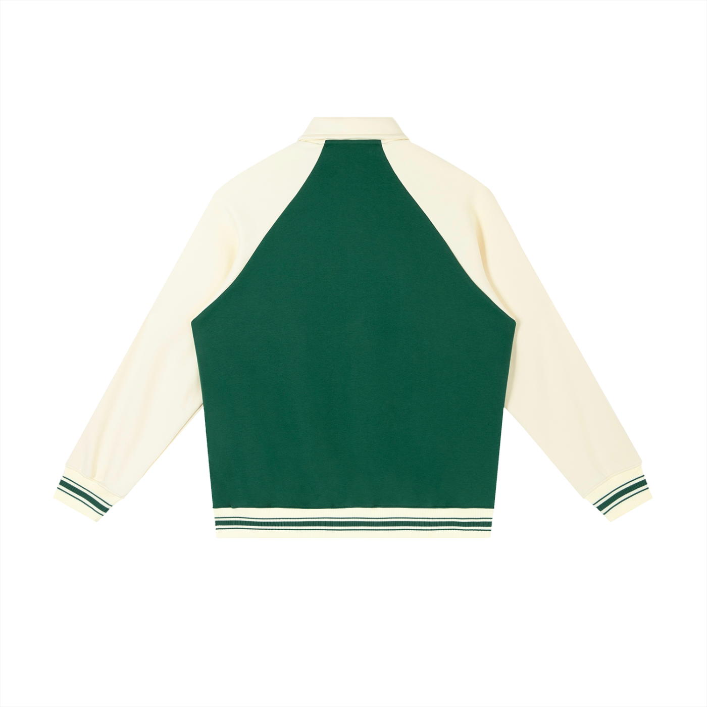 Contrast Raglan Sleeve Baseball Jacket Red Logo