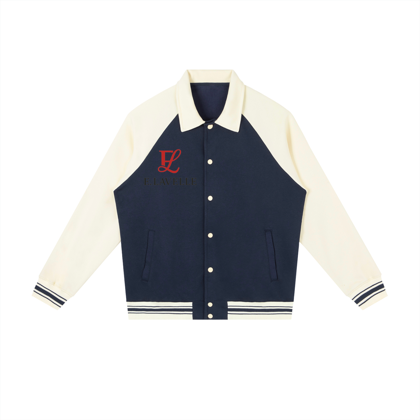 Contrast Raglan Sleeve Baseball Jacket Red Logo