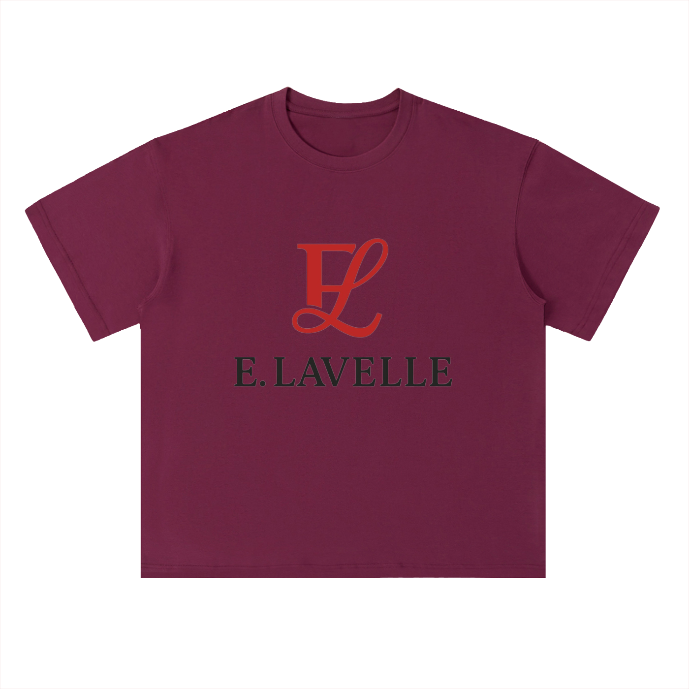 Heavyweight Drop Shoulder Cotton T-Shirt Red Logo