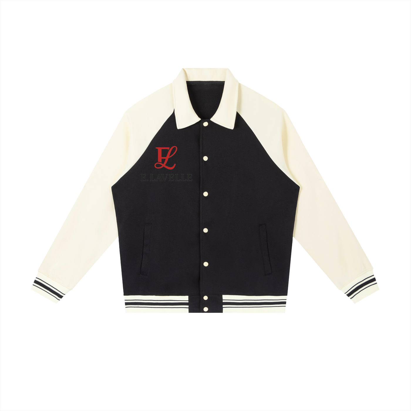 Contrast Raglan Sleeve Baseball Jacket Red Logo