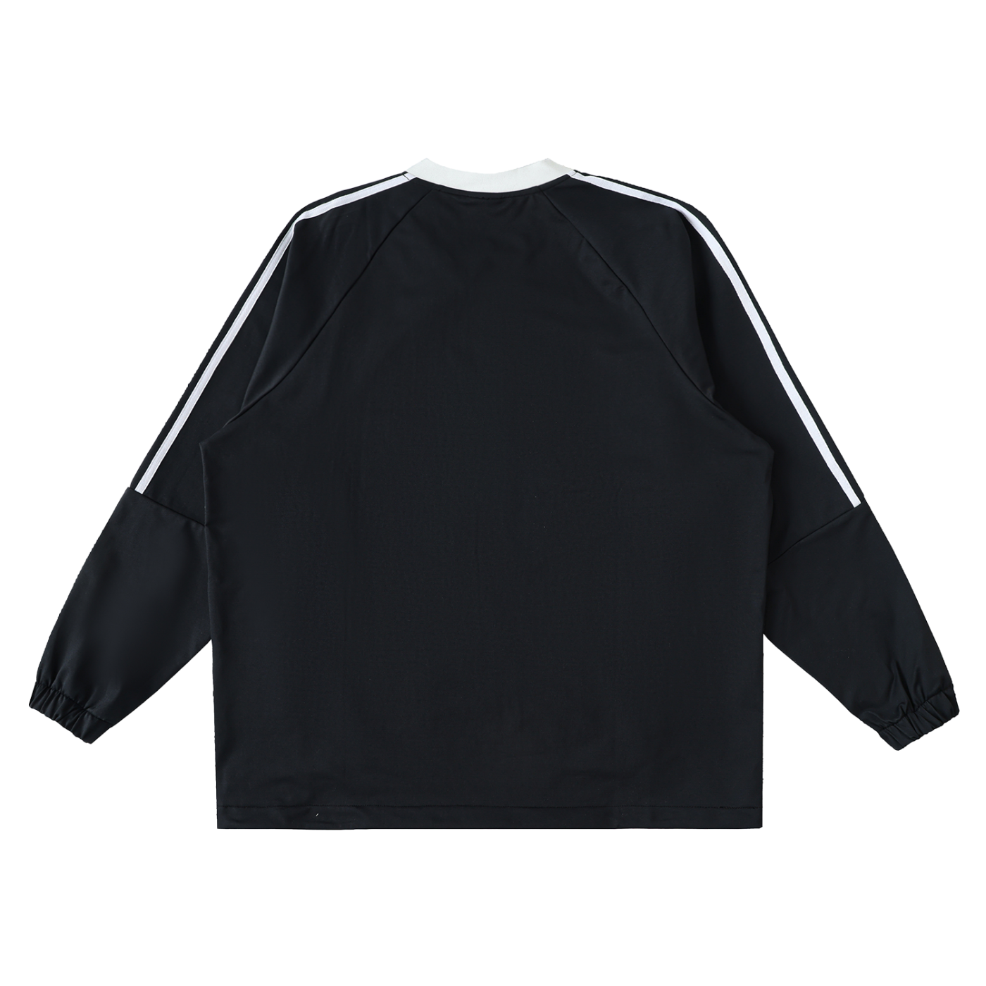 Color-Block V-Neck Long-Sleeve T-Shirt Black & Gold Logo