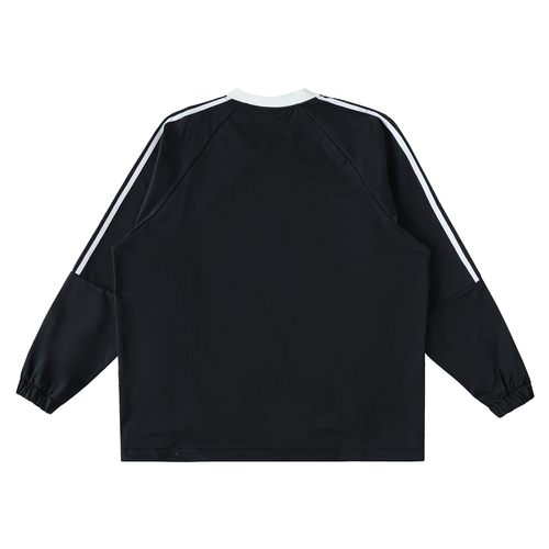 Color-Block V-Neck Long-Sleeve T-Shirt Black & Gold Logo