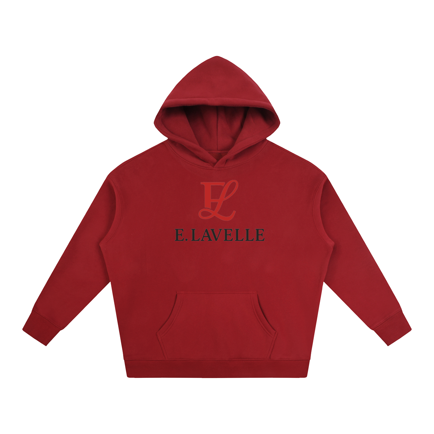Oversize Fleeced Hoodie Red Logo