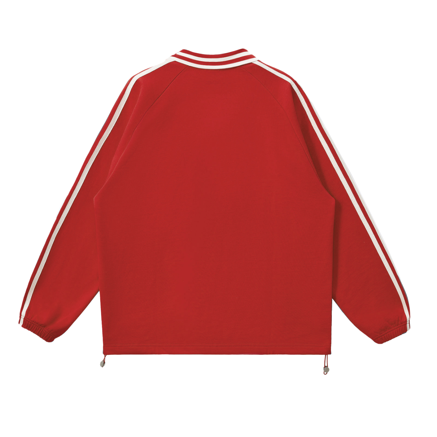 Contrast Striped Lapel Collar Sweatshirt Gold Logo