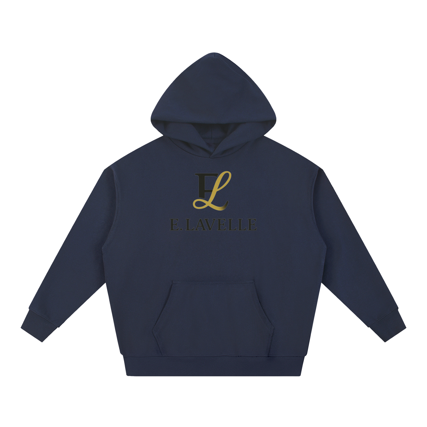 ELavelle Essential Heavyweight Hoodie Blck & Gold Logo