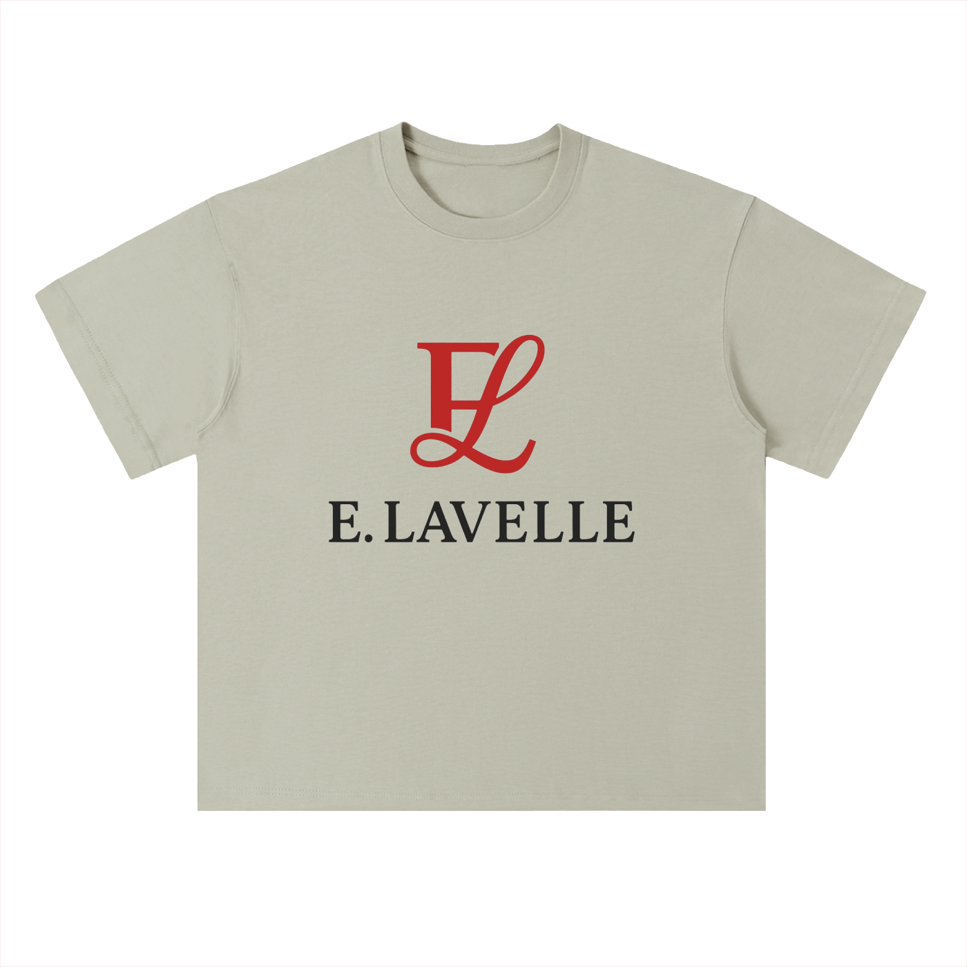 Heavyweight Drop Shoulder Cotton T-Shirt Red Logo
