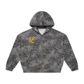 Unisex Vintage Wash Leopard Full Zip Hoodie Gold Logo