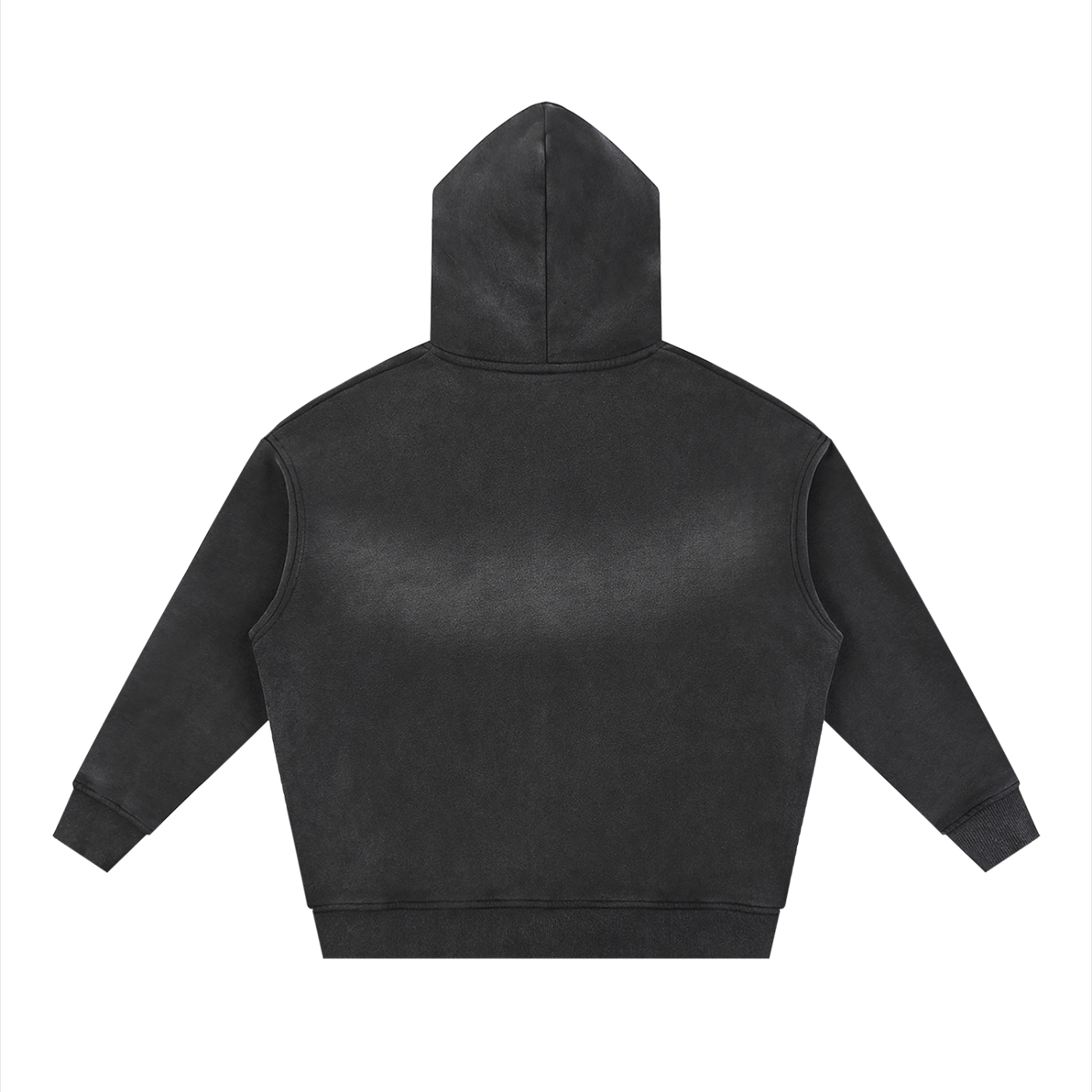 Sunfade Two-way Zipper Boxy Fleece Hoodie Red Logo
