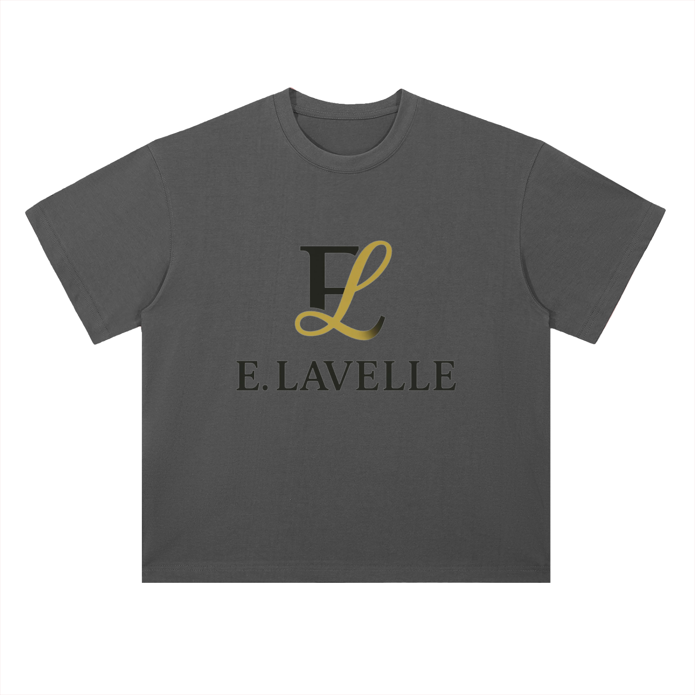 Heavyweight Drop Shoulder Cotton T-Shirt Black & Gold Logo