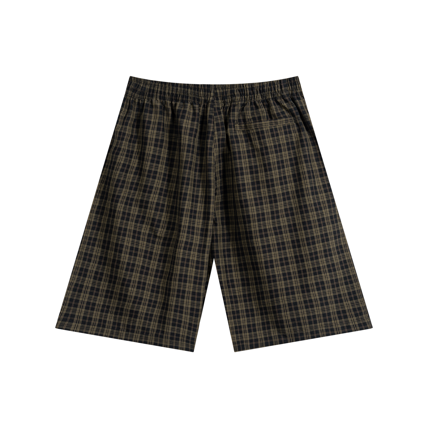 Unisex Plaid Wide Leg Shorts Red Logo