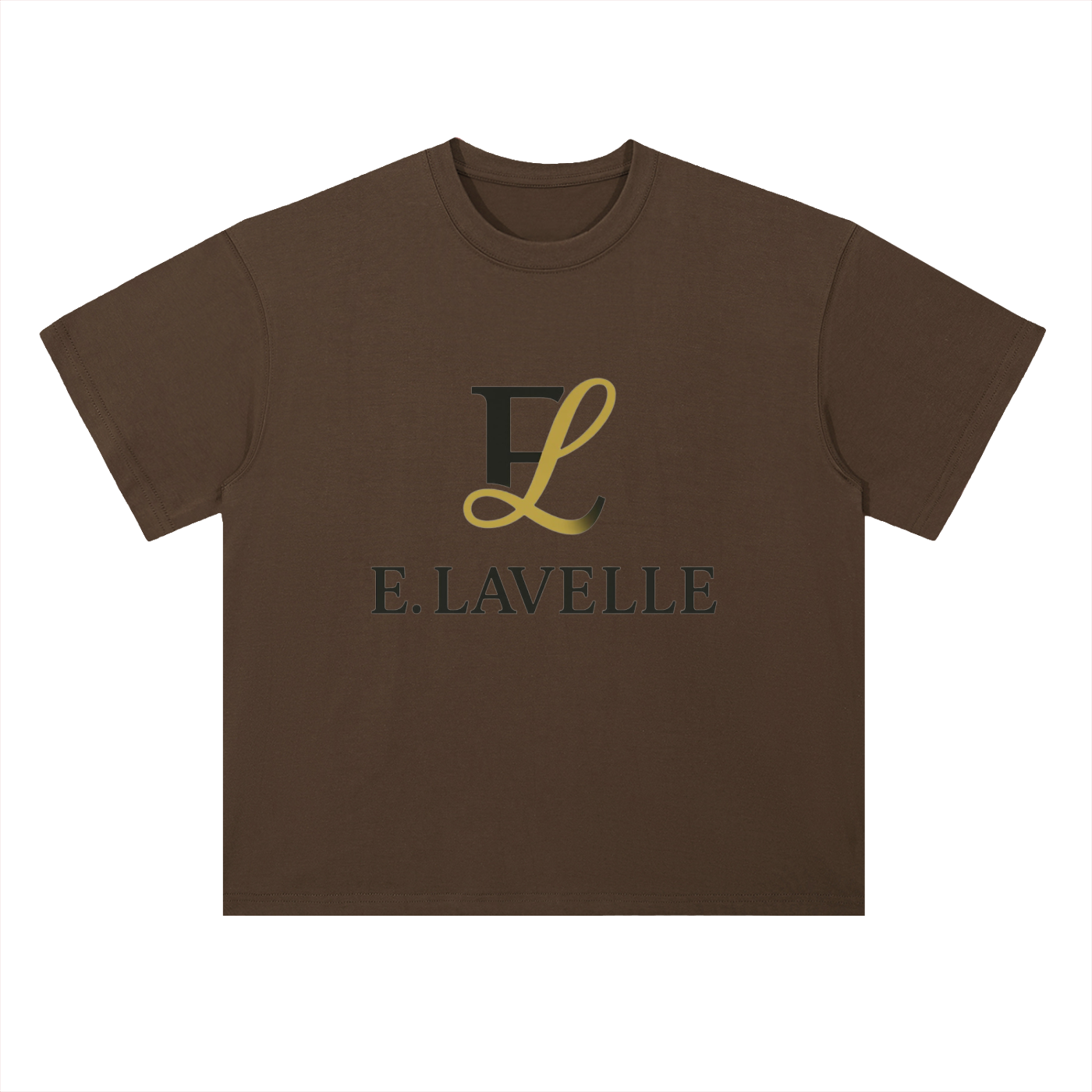 Heavyweight Drop Shoulder Cotton T-Shirt Black & Gold Logo