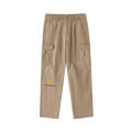ELavelleCotton Elastic-Waist Cargo Pants Gold Logo