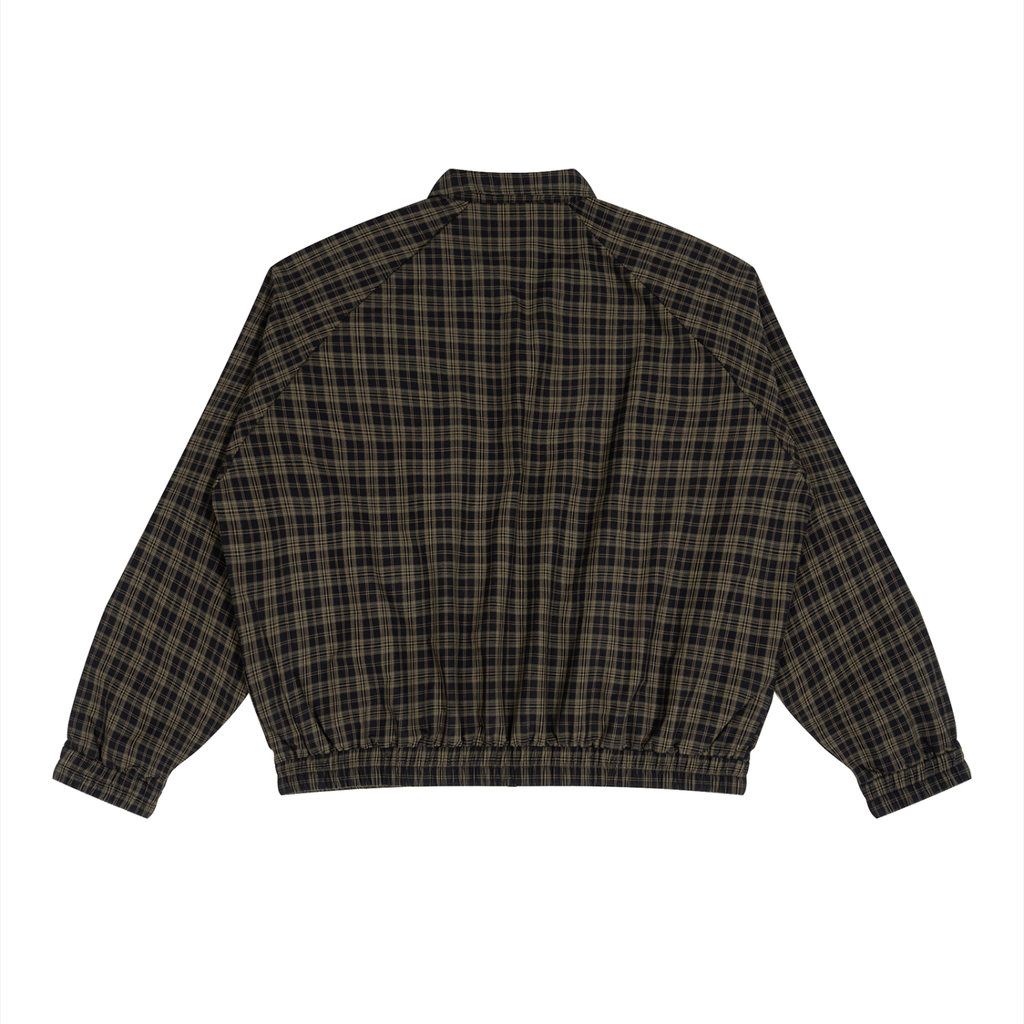 Unisex Plaid Full-Zip Track Jacket Gold Logo