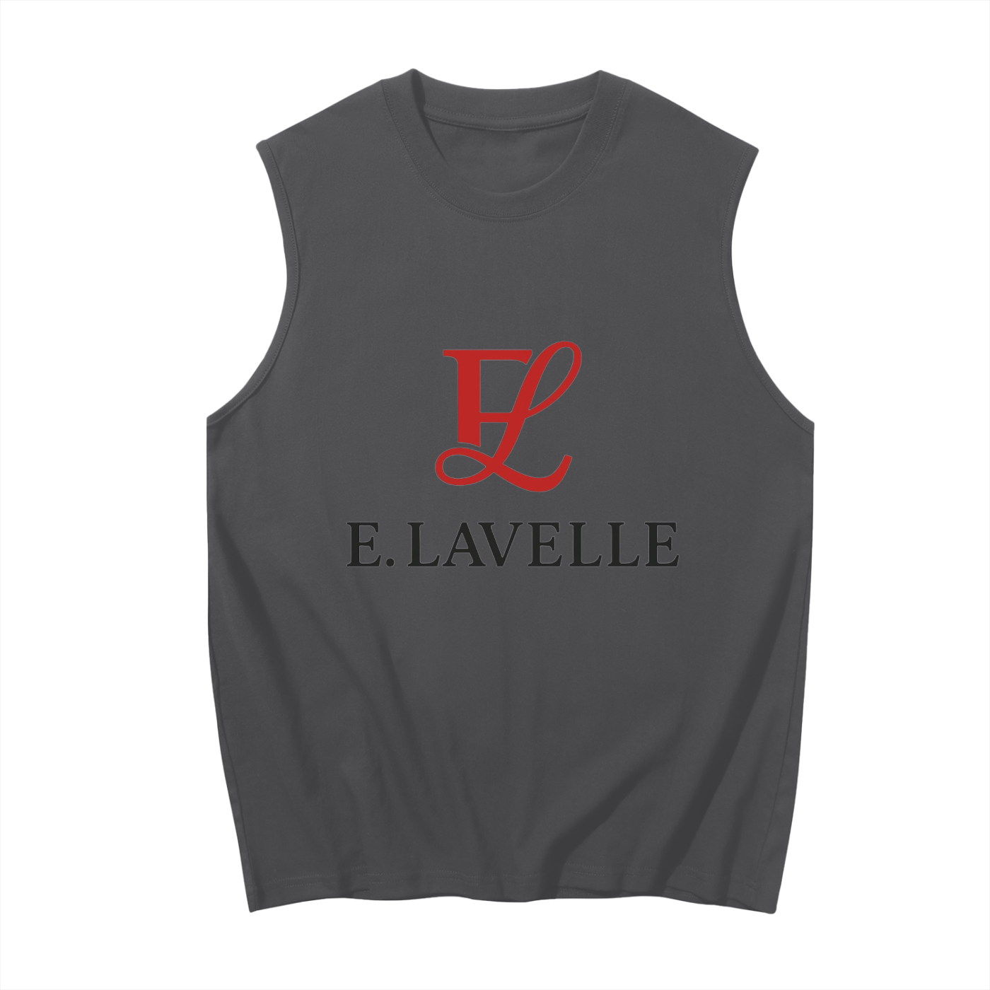 Men's Sleeveless Cotton Tank Top Red Logo