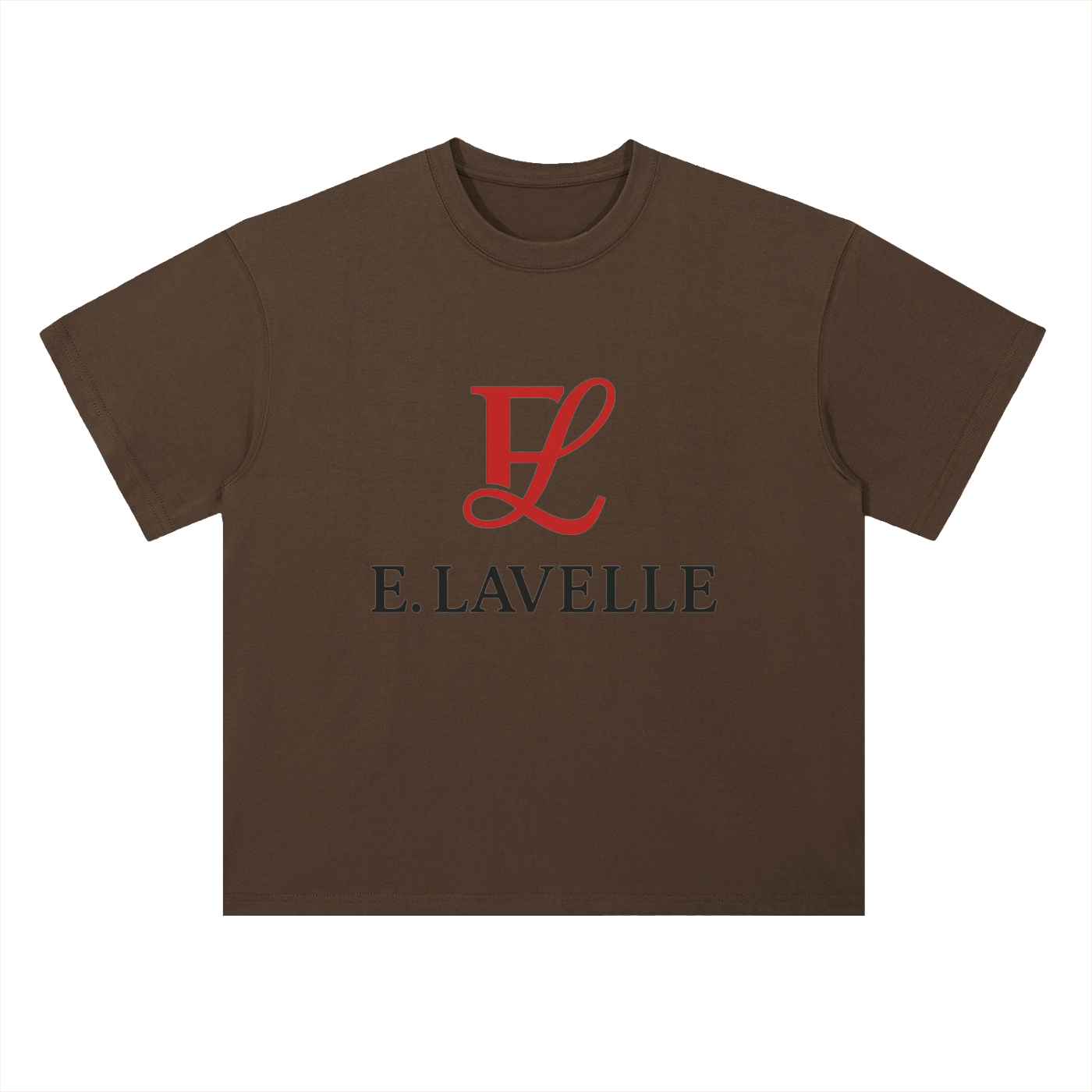 Heavyweight Drop Shoulder Cotton T-Shirt Red Logo