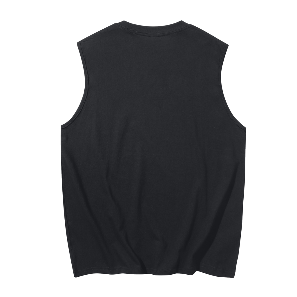 Men's Sleeveless Cotton Tank Top Red Logo
