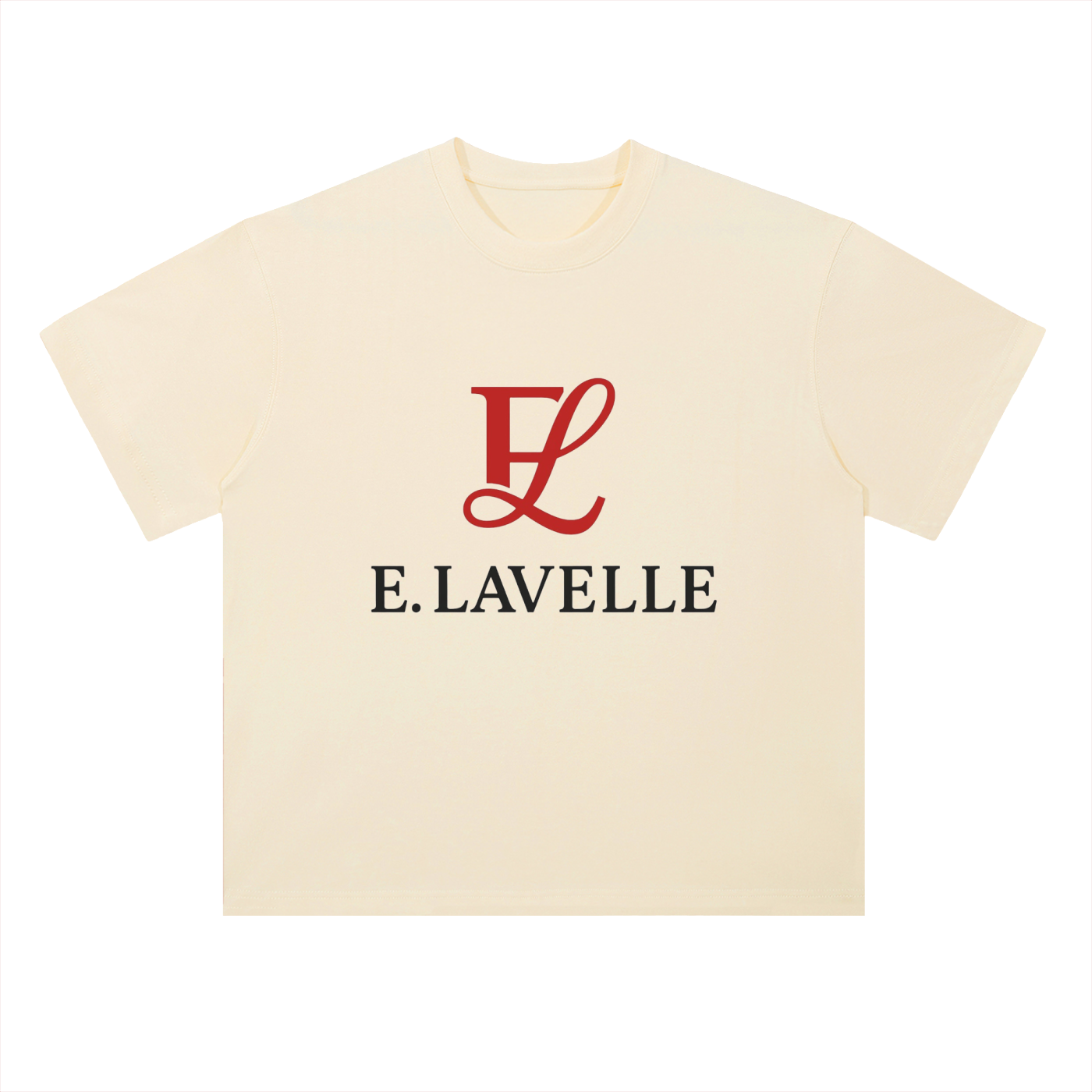 Heavyweight Drop Shoulder Cotton T-Shirt Red Logo