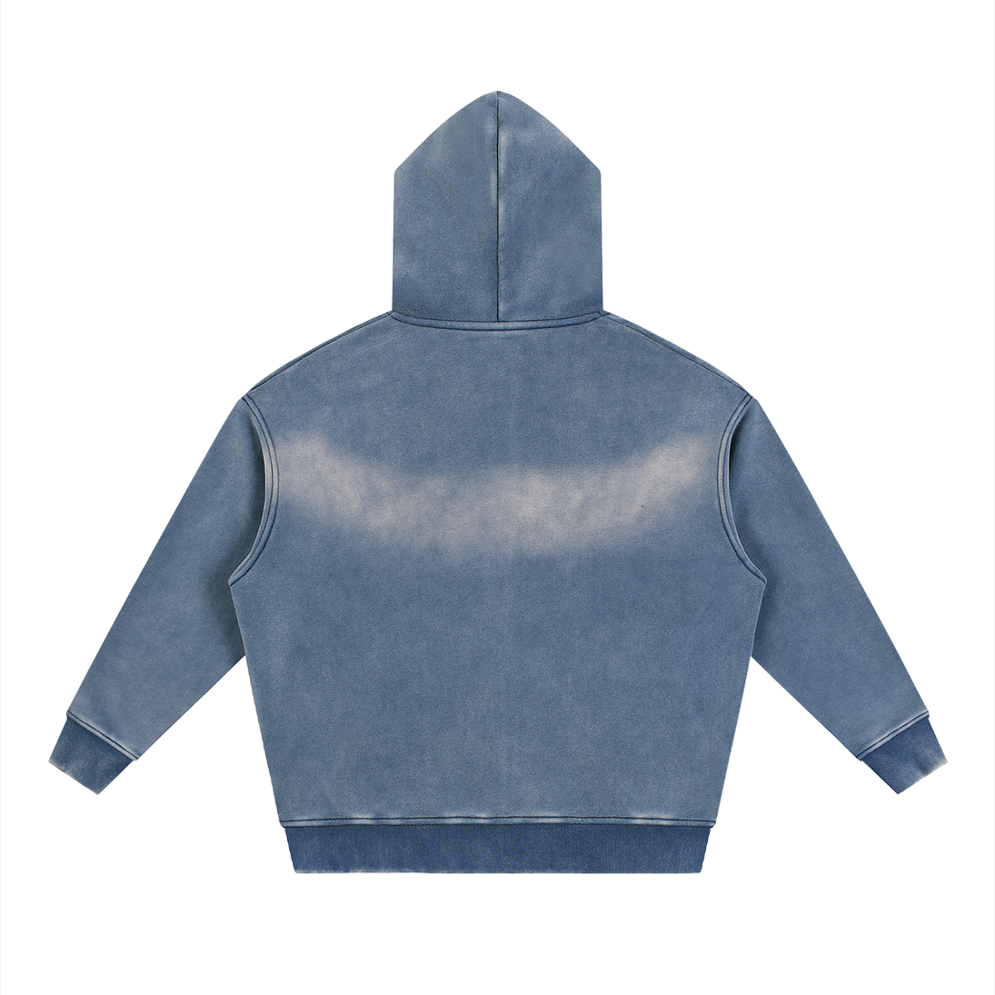 Sunfade Two-way Zipper Boxy Fleece Hoodie Black & Gold Logo