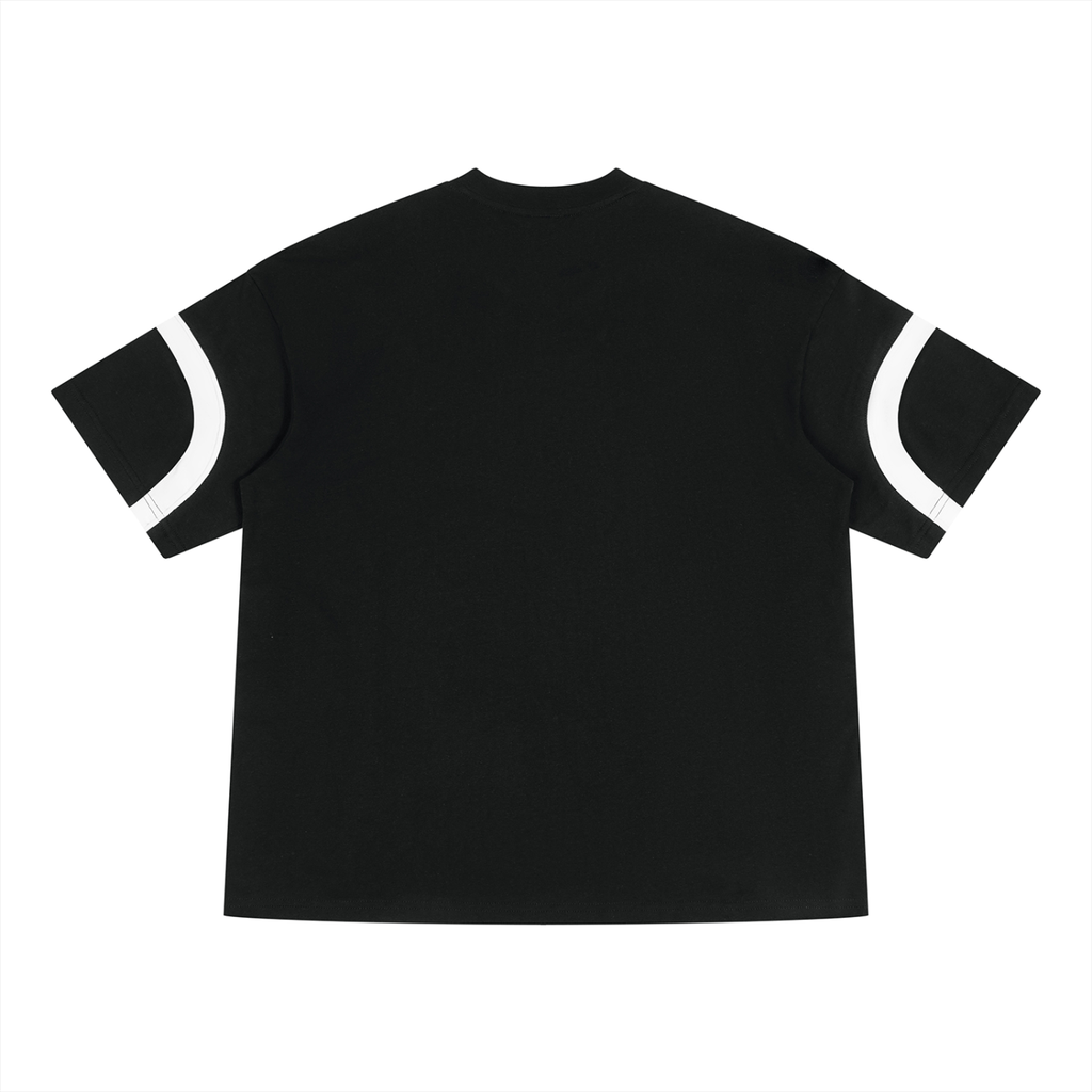 Unisex Color Block V-Neck T-Shirt Gold Logo