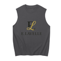 Men's Sleeveless Cotton Tank Top Black & Gold Logo
