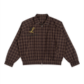 Unisex Plaid Full-Zip Track Jacket Black & Gold Logo
