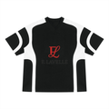 Unisex Color Block V-Neck T-Shirt Red Logo