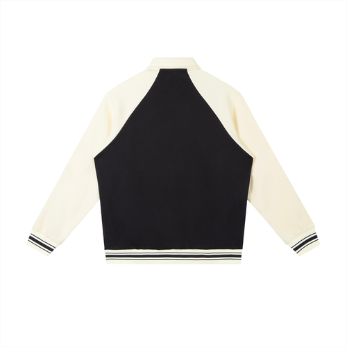 Contrast Raglan Sleeve Baseball Jacket Gold Logo