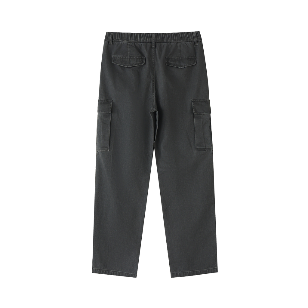 ELavelleCotton Elastic-Waist Cargo Pants Gold Logo