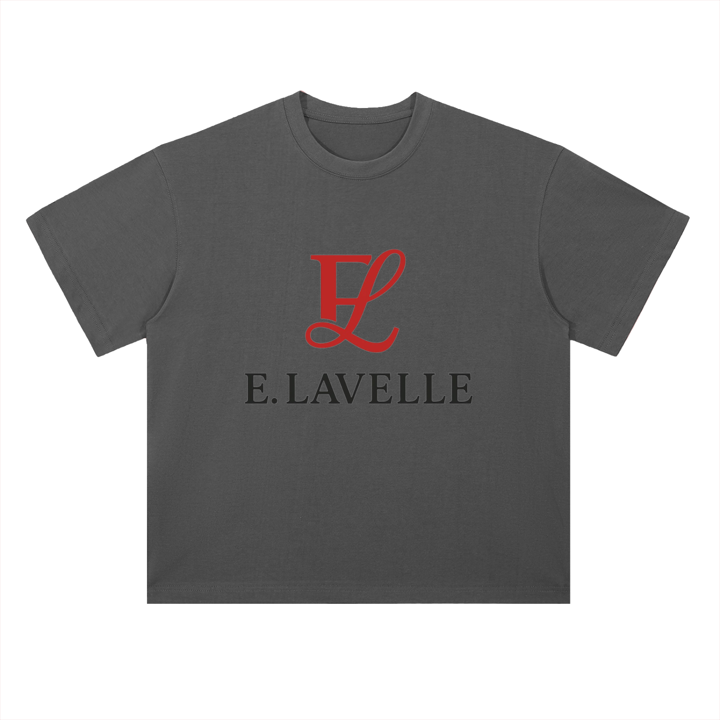 Heavyweight Drop Shoulder Cotton T-Shirt Red Logo