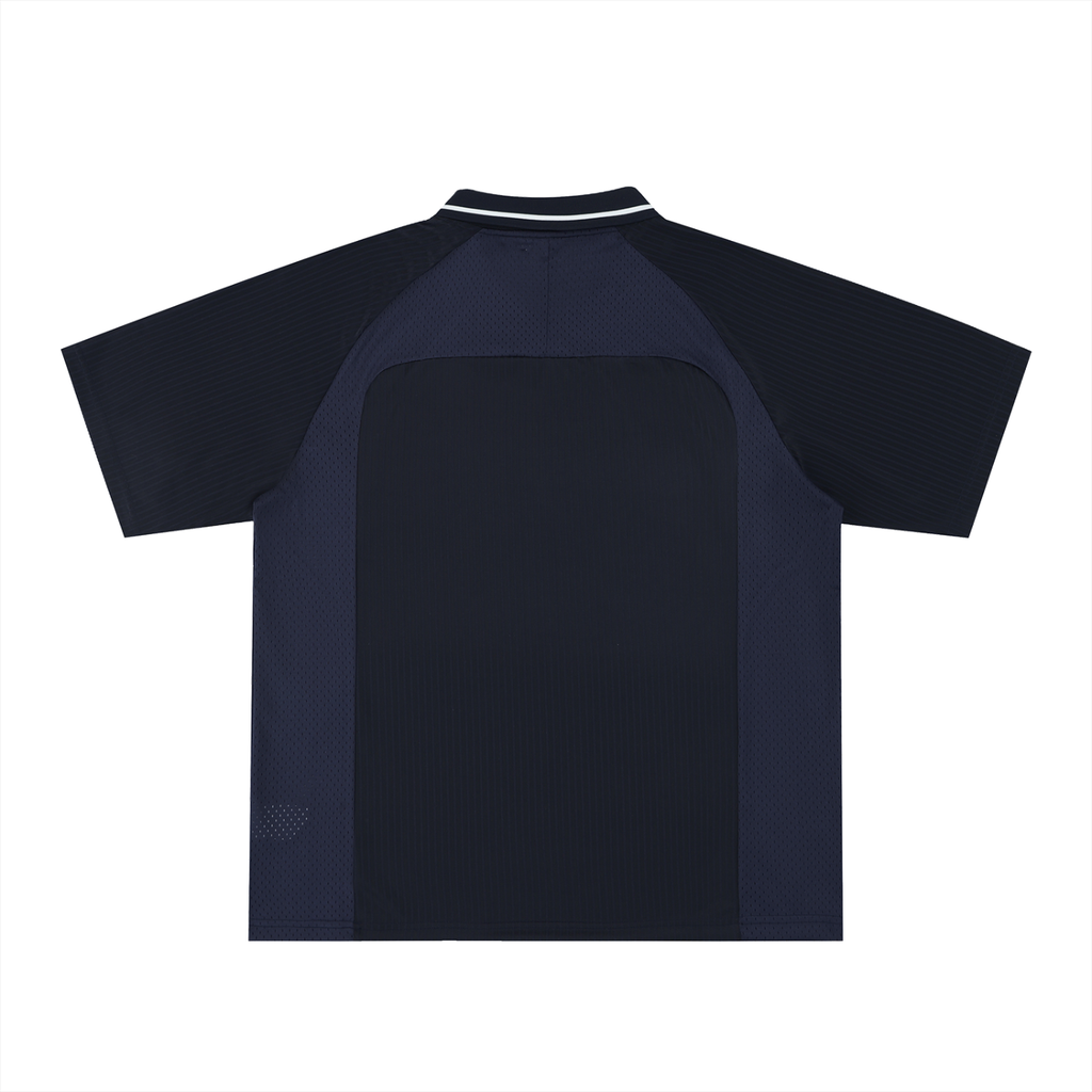 Striped V-Neck Soccer Jersey Gold Logo