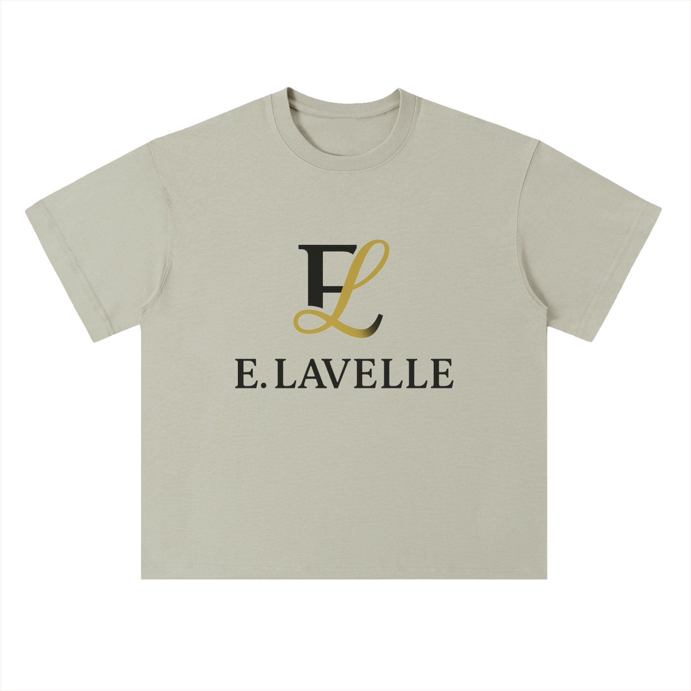 Heavyweight Drop Shoulder Cotton T-Shirt Black & Gold Logo