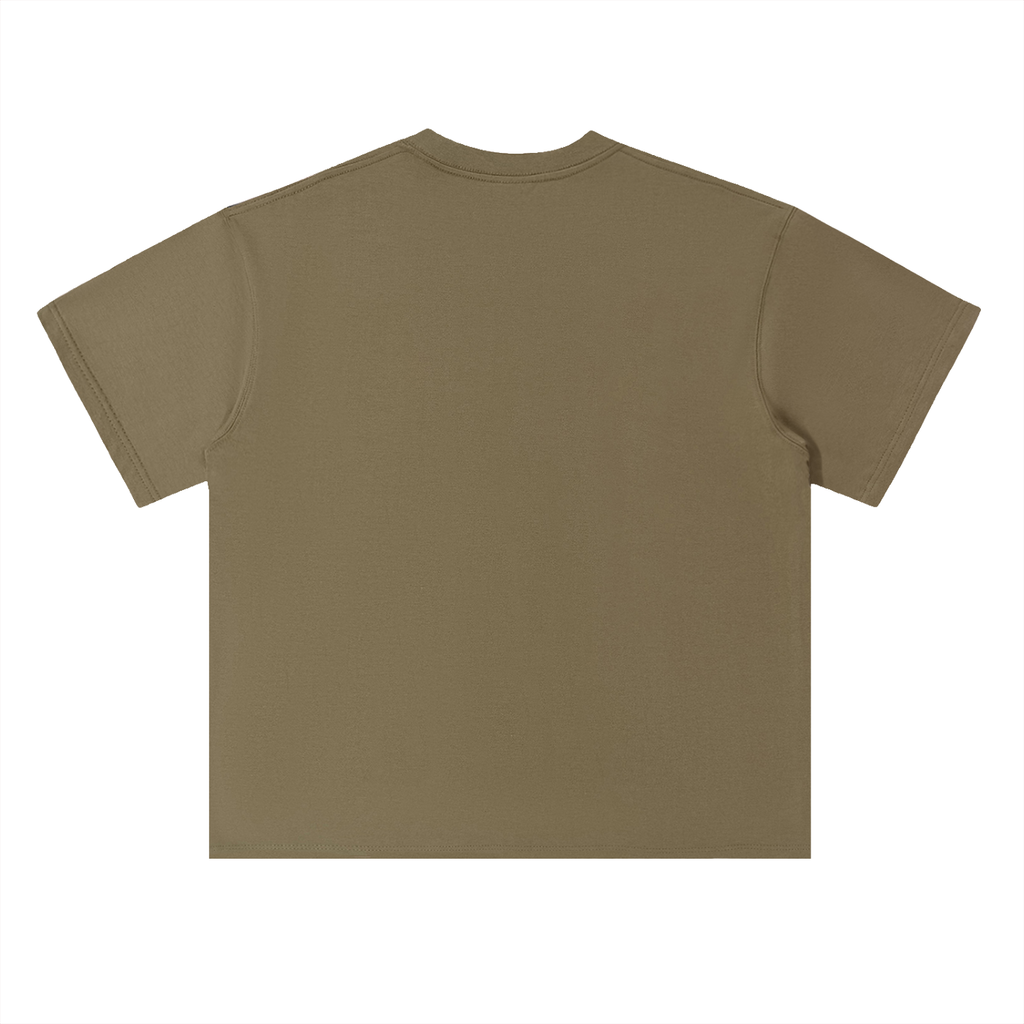 Heavyweight Drop Shoulder Cotton T-Shirt Red Logo