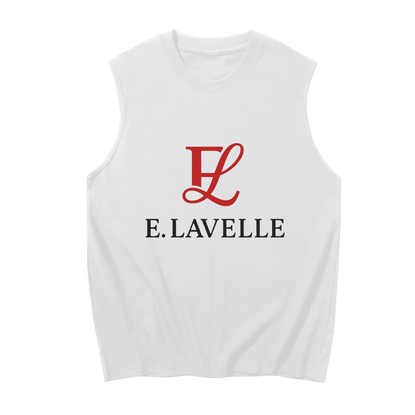 Men's Sleeveless Cotton Tank Top Red Logo