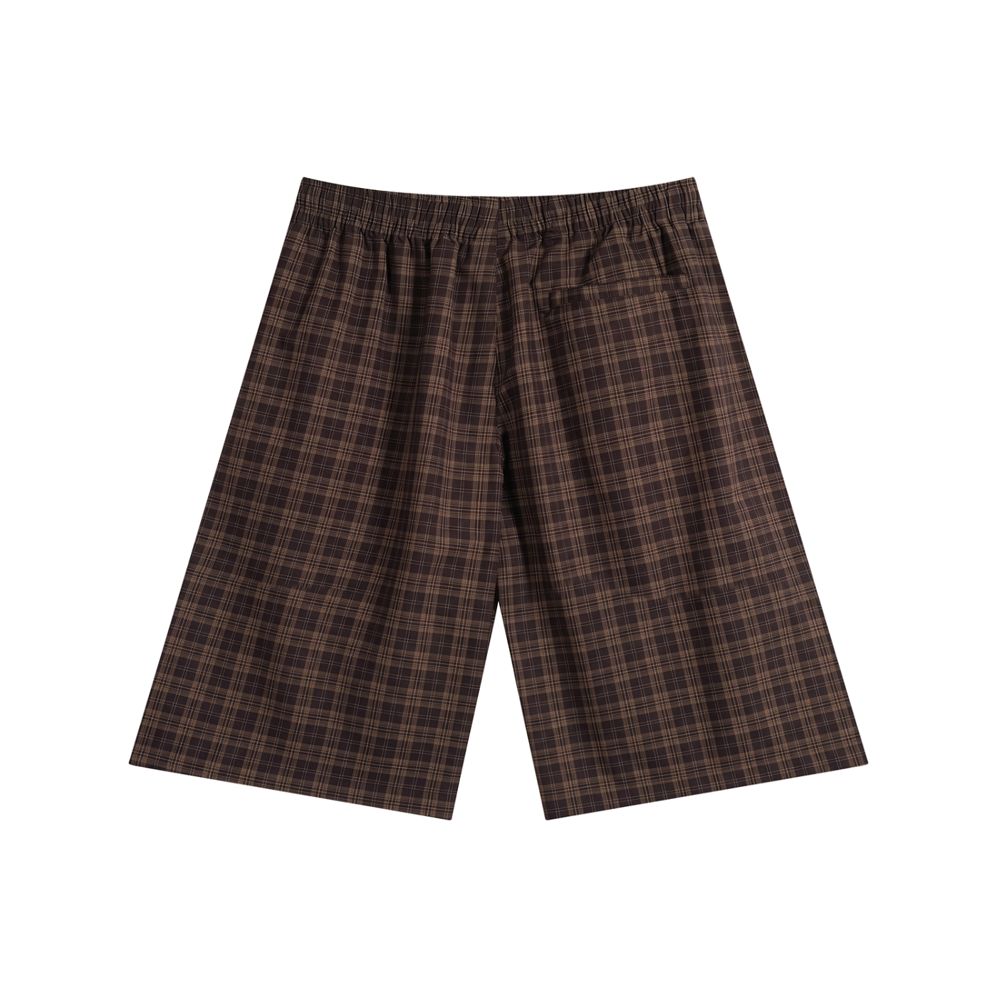 Unisex Plaid Wide Leg Shorts Red Logo