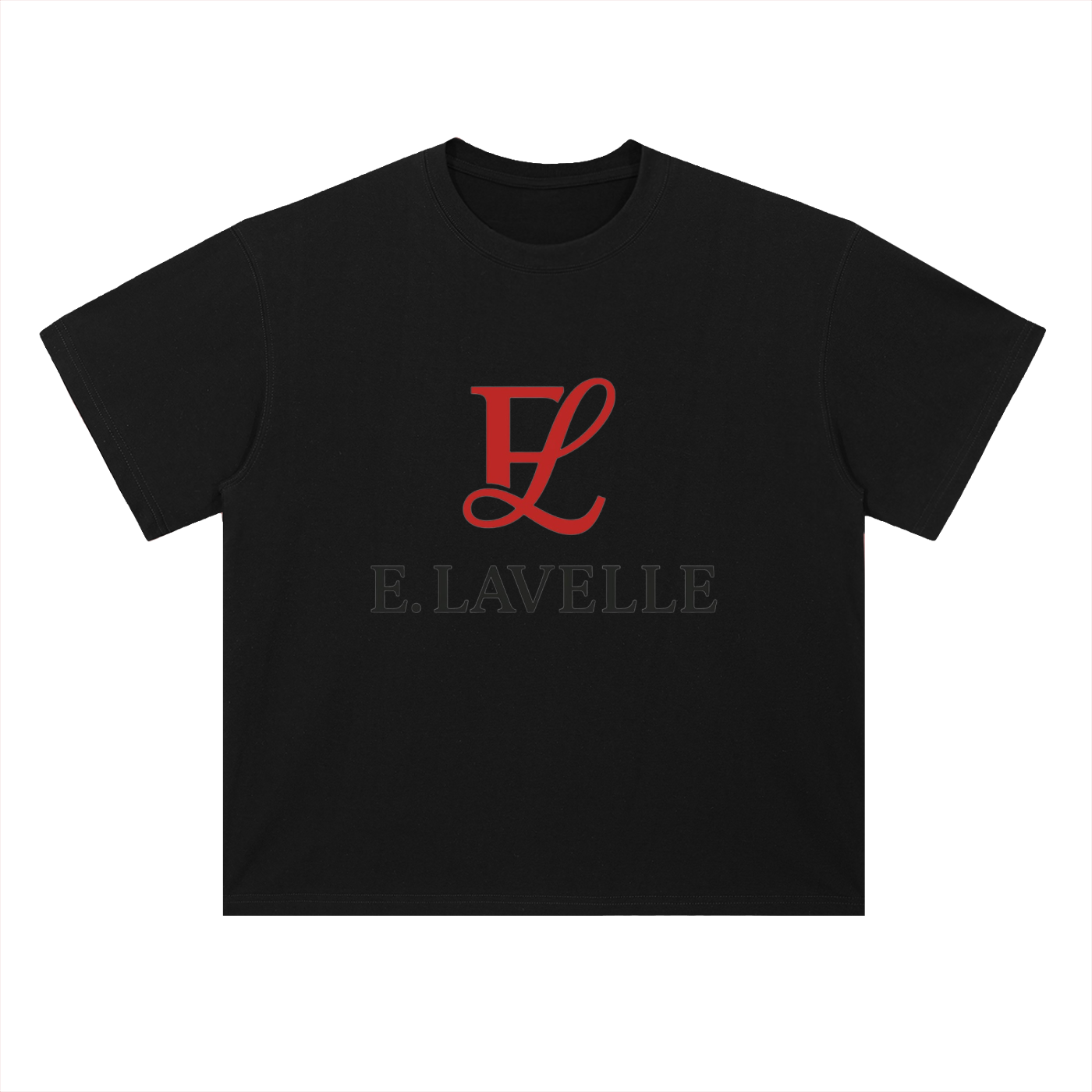 Heavyweight Drop Shoulder Cotton T-Shirt Red Logo