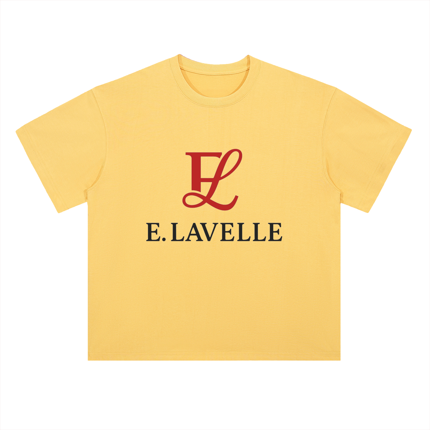 Heavyweight Drop Shoulder Cotton T-Shirt Red Logo